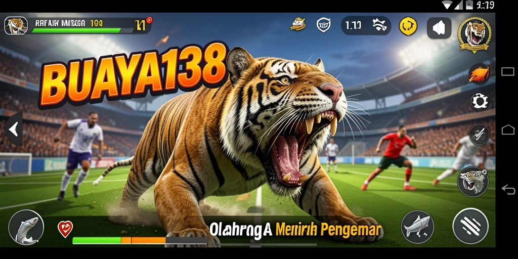 Screenshot BUAYA138 menampilkan momen seru dalam permainan olahraga.