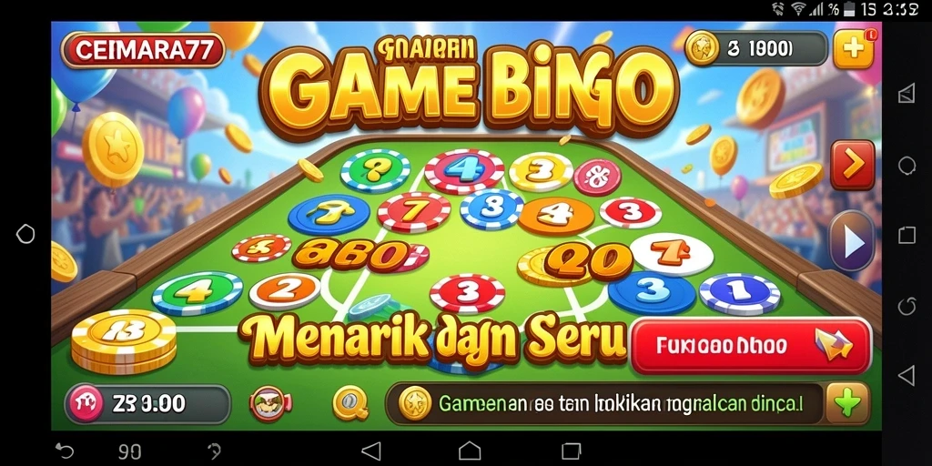 Tampilan gameplay menarik dalam CEMARA77 dengan suasana Bingo yang seru.