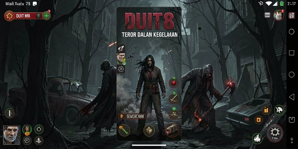 Screenshot gameplay DUIT8 menampilkan suasana Horror yang menegangkan.