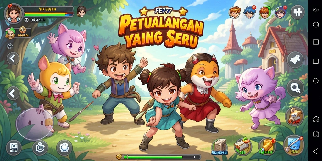 Tampilan gameplay menarik dari FE777 dengan karakter anime yang dinamis.