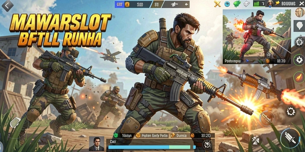Gameplay mendebarkan MAWARSLOT di tengah pertempuran Battle Royale.