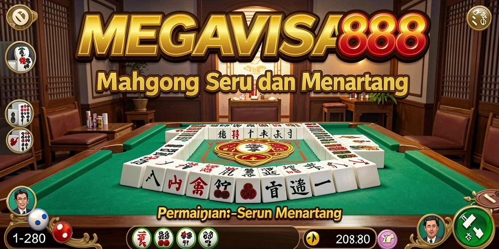 Tangkap layar permainan MEGAVISA88 yang menampilkan antarmuka Mahjong.