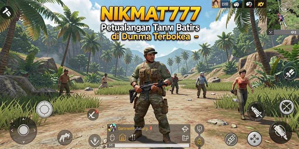 Tangkapan layar menunjukkan eksplorasi di dunia terbuka NIKMAT777.