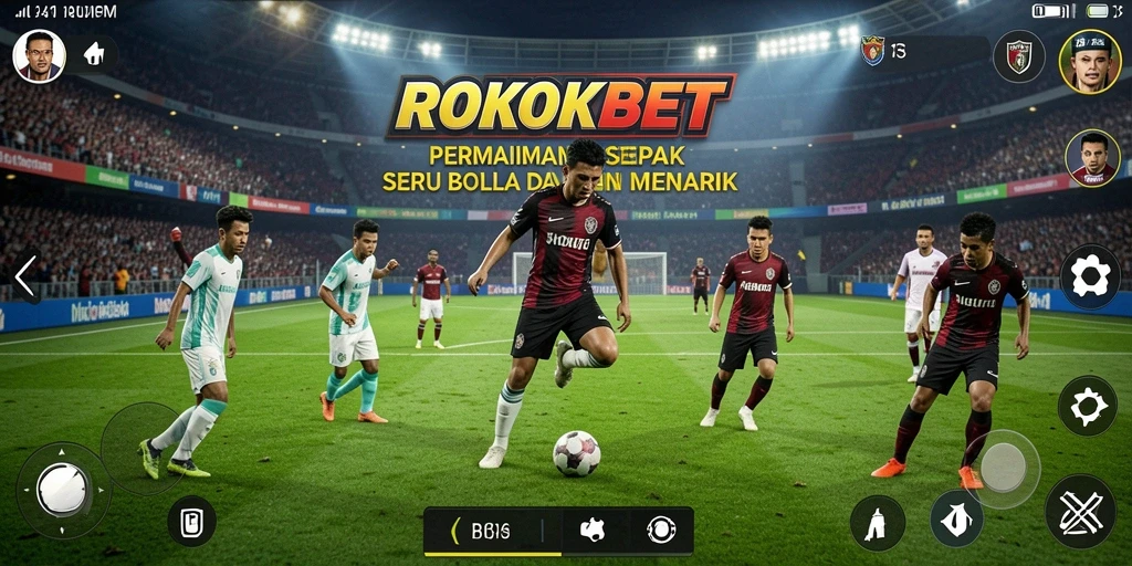 Tampilan gameplay ROKOKBET yang menakjubkan dalam aksi sepak bola.