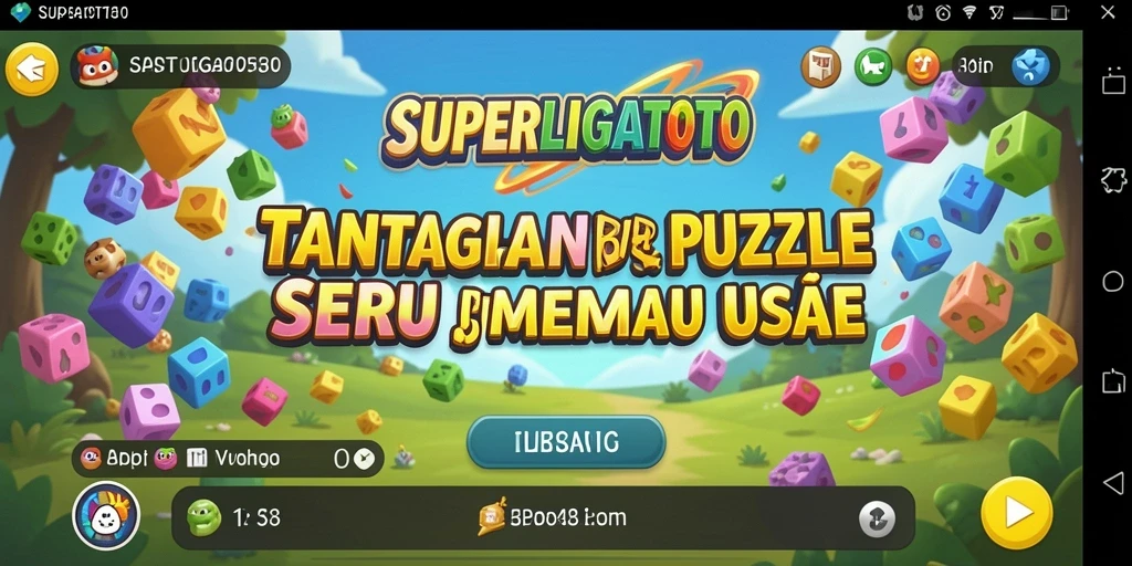 Tampilan gameplay SUPERLIGATOTO dengan puzzle menarik dan tantangan seru.