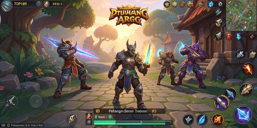Screenshot menunjukkan pertarungan epik dalam permainan ARPG.
