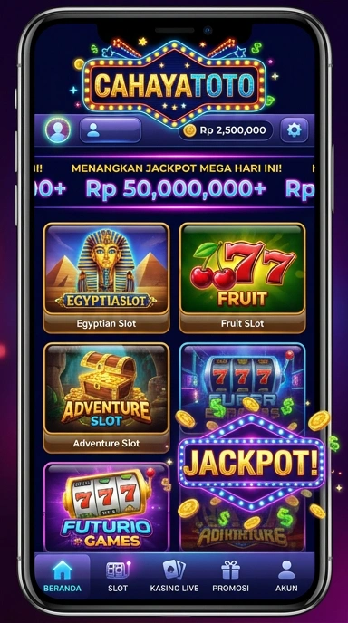 Halaman katalog cahayatoto yang menampilkan berbagai pilihan aplikasi.